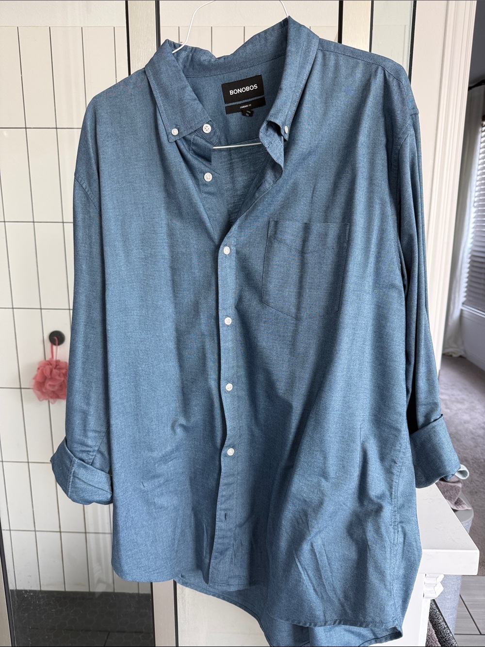 Bonobos Men's Denim-Blue Button-Down Casual Shirt